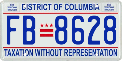 DC license plate FB8628