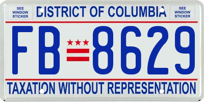 DC license plate FB8629