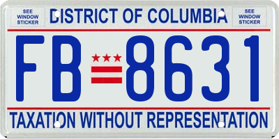 DC license plate FB8631