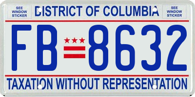 DC license plate FB8632