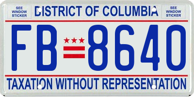 DC license plate FB8640