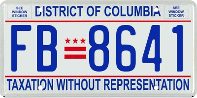 DC license plate FB8641