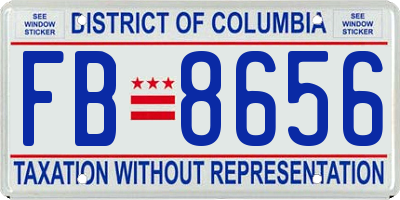 DC license plate FB8656