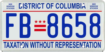 DC license plate FB8658