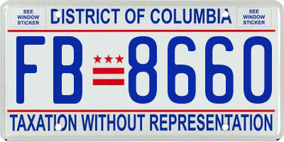 DC license plate FB8660