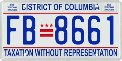 DC license plate FB8661