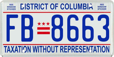 DC license plate FB8663