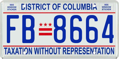 DC license plate FB8664