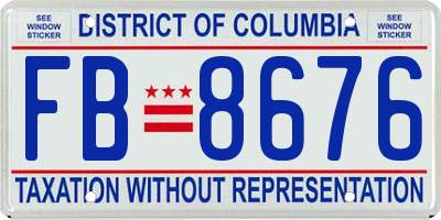 DC license plate FB8676