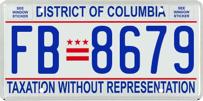 DC license plate FB8679