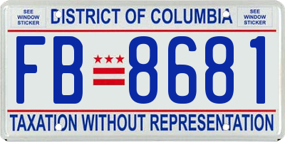 DC license plate FB8681