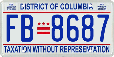 DC license plate FB8687