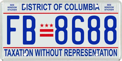 DC license plate FB8688