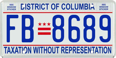 DC license plate FB8689