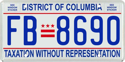 DC license plate FB8690