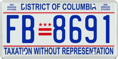 DC license plate FB8691