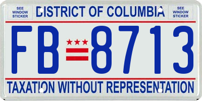 DC license plate FB8713