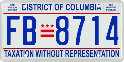 DC license plate FB8714