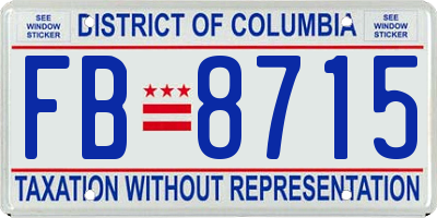 DC license plate FB8715