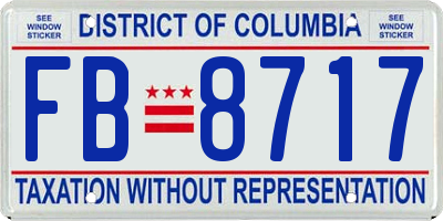 DC license plate FB8717