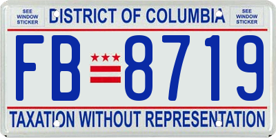 DC license plate FB8719