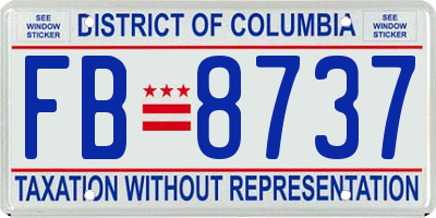 DC license plate FB8737