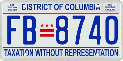 DC license plate FB8740