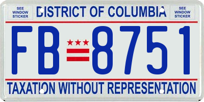 DC license plate FB8751