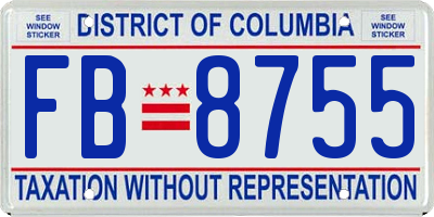 DC license plate FB8755