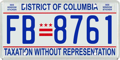 DC license plate FB8761