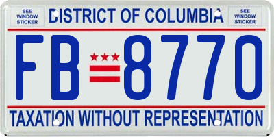 DC license plate FB8770