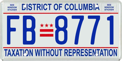 DC license plate FB8771