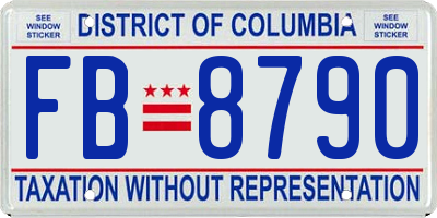 DC license plate FB8790