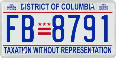 DC license plate FB8791