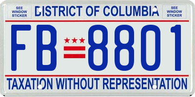 DC license plate FB8801