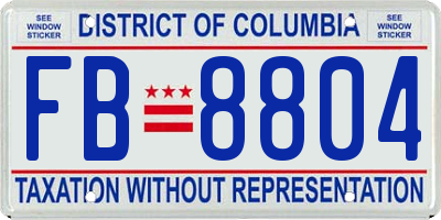 DC license plate FB8804