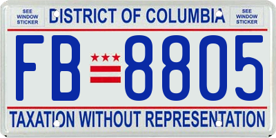 DC license plate FB8805