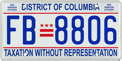 DC license plate FB8806