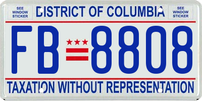 DC license plate FB8808