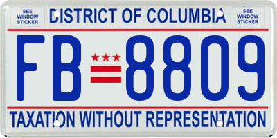 DC license plate FB8809