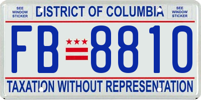 DC license plate FB8810