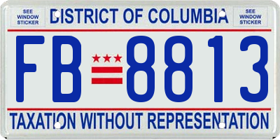 DC license plate FB8813