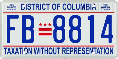 DC license plate FB8814