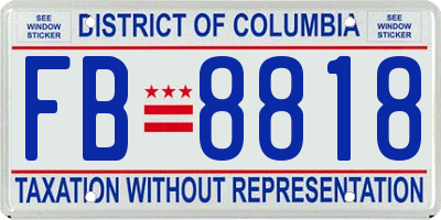 DC license plate FB8818