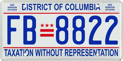 DC license plate FB8822