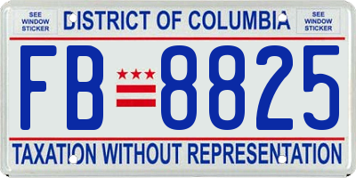 DC license plate FB8825