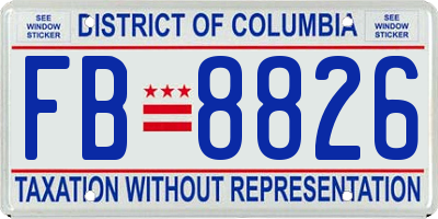 DC license plate FB8826