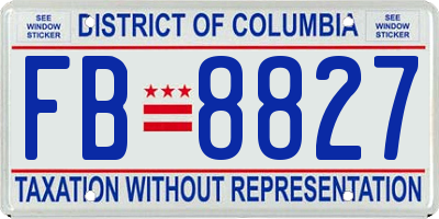 DC license plate FB8827