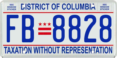 DC license plate FB8828