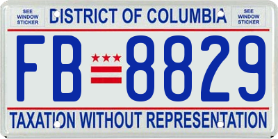 DC license plate FB8829